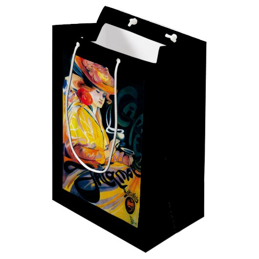 Jacqmotte Caf�のヴィンテージPosterEurope ミディアムペーパーバッグ (正面アングル)