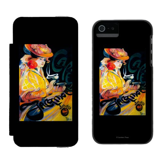 Jacqmotte Caf�のヴィンテージPosterEurope Incipio iPhoneウォレットケース (並び)