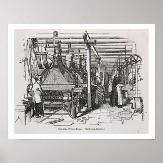 Jacquard Power Looms (engraving) ポスター (正面)