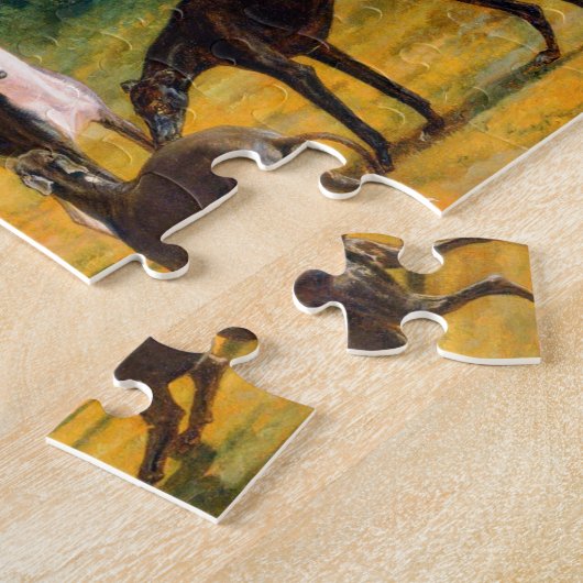 Jacques-Laurentによる風景の中の9つのグレイハウンド ジグソーパズル (側面)