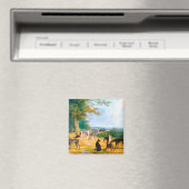 Jacques-Laurentによる風景の中の9つのグレイハウンド マグネット (インサイチュ (食洗機))