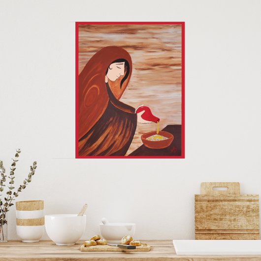 JADによるザレファス絵を描未亡人（神への信頼） ポスター (キッチン)