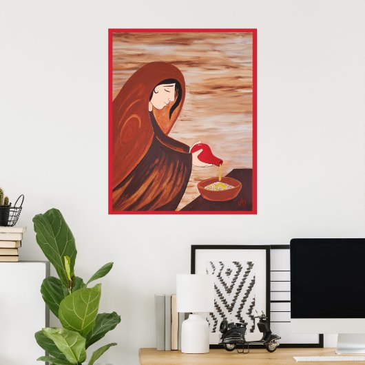 JADによるザレファス絵を描未亡人(神への信頼) ポスター (ホームオフィス)