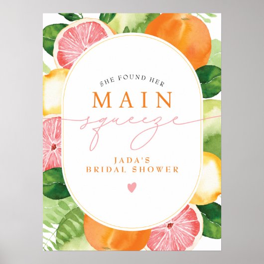 JADAシトラスフルーツメインスクイーズブライダルシャワー ポスター (正面)