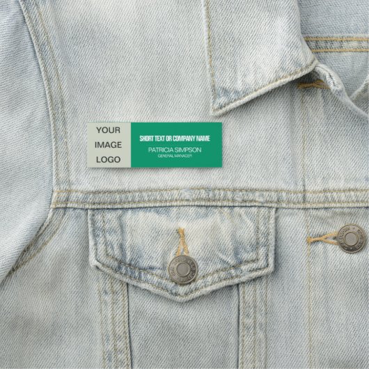 Jadeグリーンホワイトビジネスロゴ従業員名タイトル 名札 (インサイチュ)