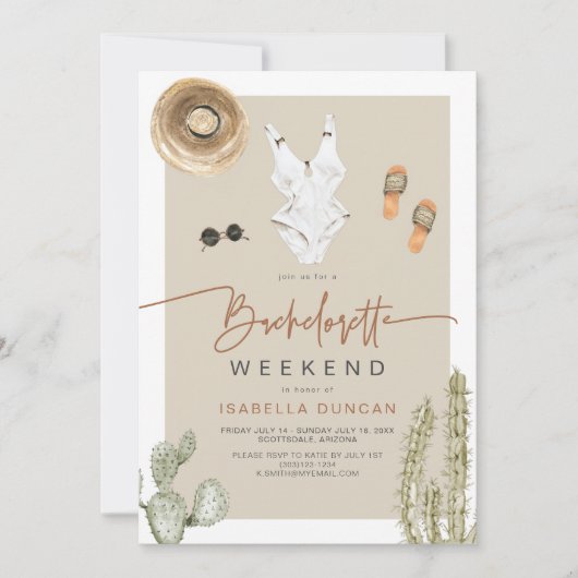 JADEボヘミアンデザートカボスバチェロレッテの旅程 招待状 (正面)