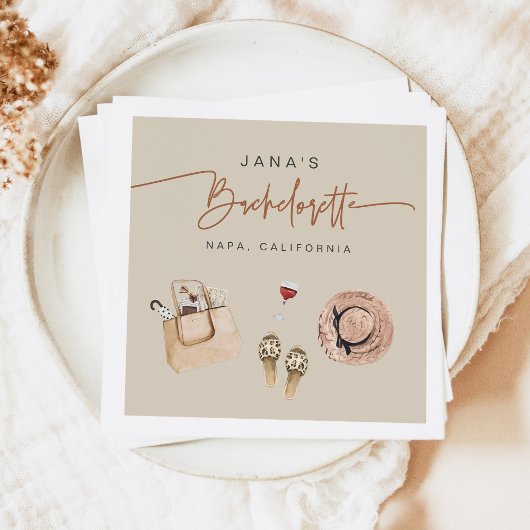 JADEボヘミアンナパワインカントリーバチェロレッテ スタンダードカクテルナプキン