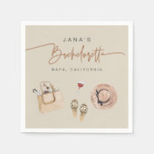 JADEボヘミアンナパワインカントリーバチェロレッテ スタンダードカクテルナプキン (正面)