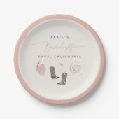 JADEワイン女性のカーボーイ国バチェロレッテの旅程 ペーパープレート (正面)