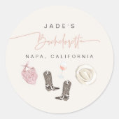 JADEワイン女性のカーボーイ国バチェロレッテの旅程 ラウンドシール (正面)