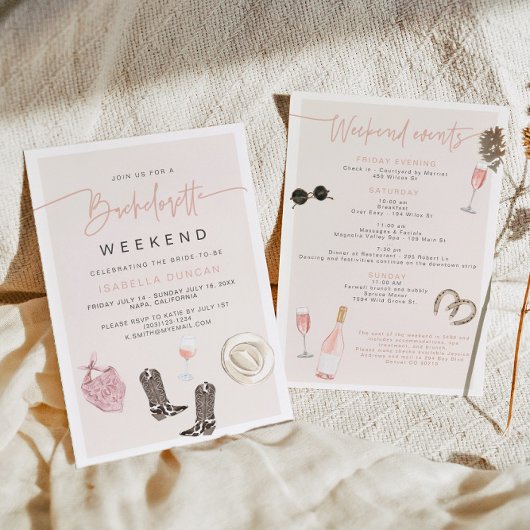 JADEワイン女性のカーボーイ国バチェロレッテの旅程 招待状