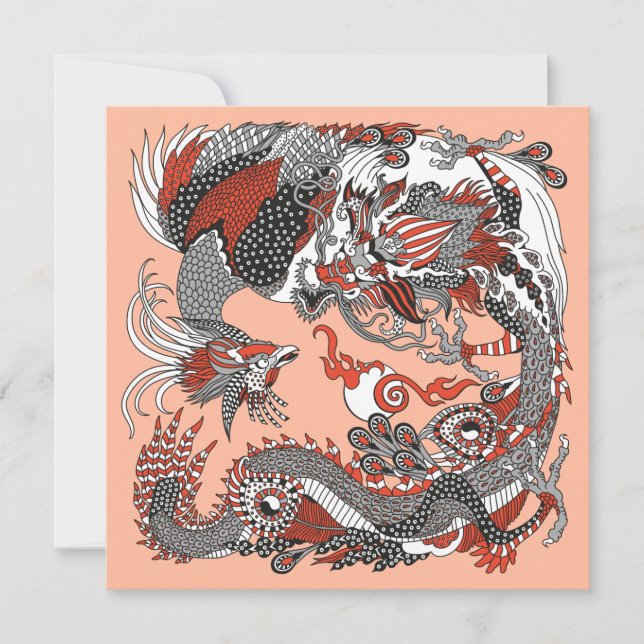 Jade Dragon and Gold Phoenix playing with a pearl (正面)