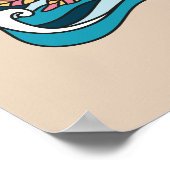 Jade Dragon and Gold Phoenix playing with a pearl  ポスター (角)