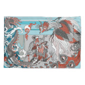 Jade Dragon and Gold Phoenix playing with a pearl  枕カバー (裏面)