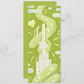 Jade Dragon In The City - Funky Cute Style 招待状 (正面/裏面)