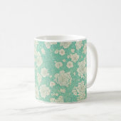 Jade Garden Floral Mug - Japanese Elegance コーヒーマグカップ (正面右)