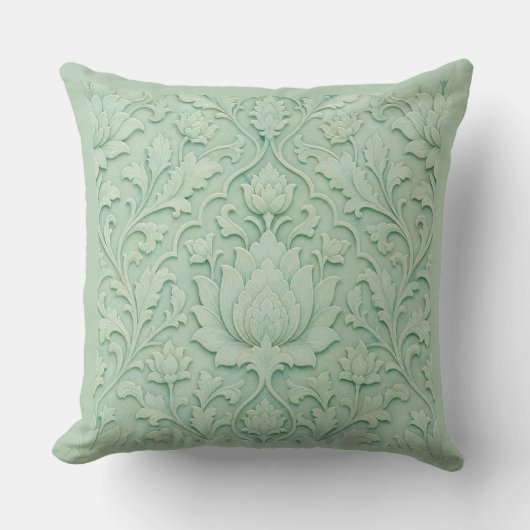 Jade Garden — Pale Celadon Persian クッション (正面)