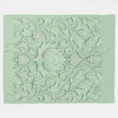 Jade Garden — Pale Celadon Persian フリースブランケット (正面(横))