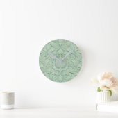 Jade Garden — Pale Celadon Persian ラウンド壁時計 (ホーム)