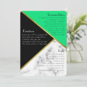 Jade Greenアールデコ結婚の追加情報 招待状 (スタンド正面)