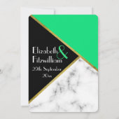 Jade Greenアールデコ結婚の追加情報 招待状 (裏面)