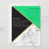 Jade Greenアールデコ結婚の追加情報 招待状 (正面)