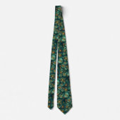 Jade Green and Bronze Organic Circles Necktie ネクタイ (裏面)