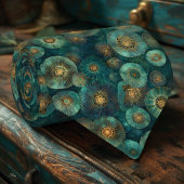 Jade Green and Bronze Organic Circles Necktie ネクタイ