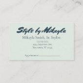 Jade Green and Gold Marble Style Beauty Hair Nails 名刺 (裏面)