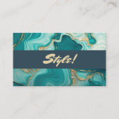 Jade Green and Gold Marble Style Beauty Hair Nails 名刺 (正面)