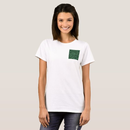 Jade Green Cobbled Patchwork Terrazo Pattern Tシャツ (正面フル)