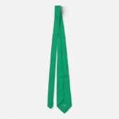 Jade Green Hidden Initials Solid Color Neck Tie ネクタイ (裏面)