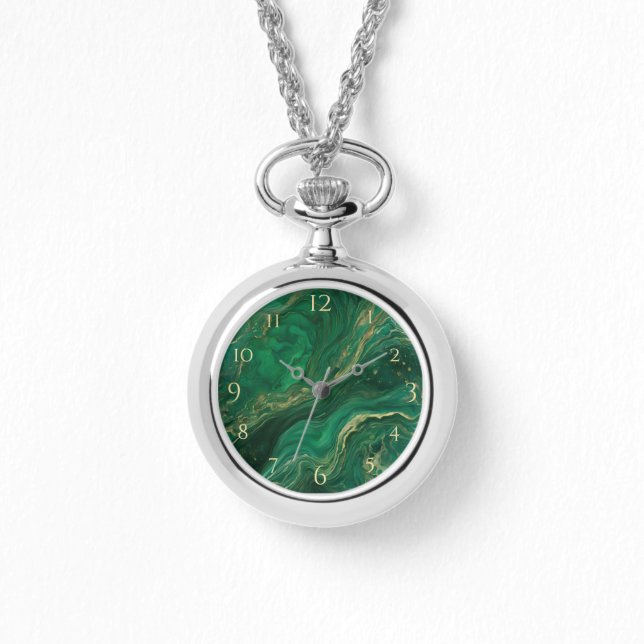 Jade Green Necklace Watch 腕時計 (正面)
