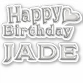 Jade Happy Birthday silver Aufkleber Sticker シール (正面)