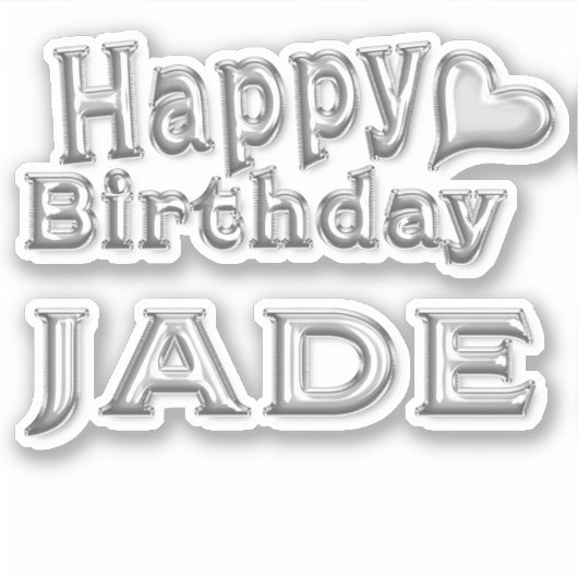 Jade Happy Birthday silver Aufkleber Sticker シール (正面)
