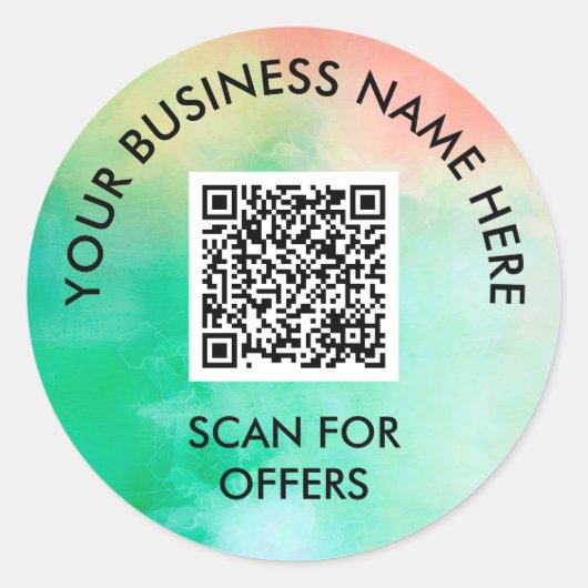 Jade Peach Scan For Offers事業名QRコード ラウンドシール (正面)