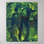 Jaded Lover 1 Deep Green Abstract Art Print ポスター (正面)
