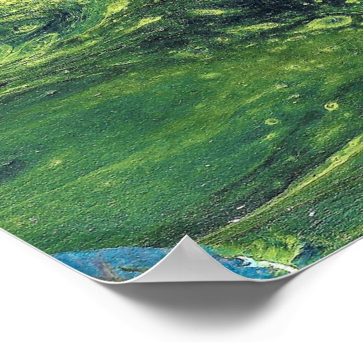 Jaded Lover 1 Deep Green Abstract Art Print ポスター (角)