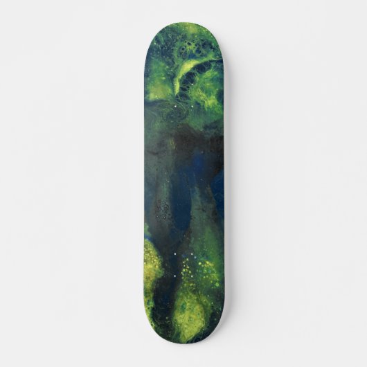 Jaded Lover 1 Deep Green Abstract Skateboard Deck スケートボード (正面)