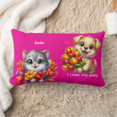 Jade's "I Love My Pets" Decorative Pillow ランバークッション (ブランケット)