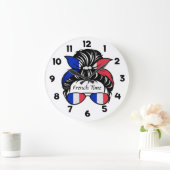 J'Adoreフランスフランスの時間Messy Bun ラージ壁時計 (ホーム)