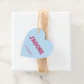 J'adoreブルーハートおもしろいかわいいバレンタインデーカスタム フェイバータグ (インサイチュ)