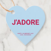J'adoreブルーハートおもしろいかわいいバレンタインデーカスタム フェイバータグ (正面)
