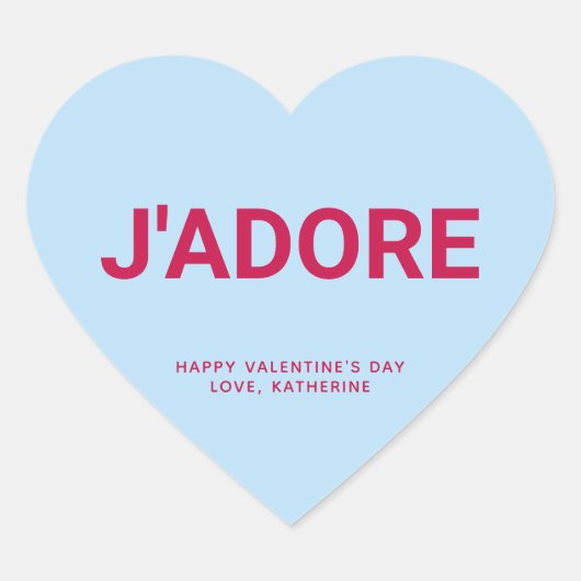J'adore cute Valentine's Dayカスタム会話 ハートシール (正面)