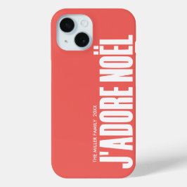 J'adore Noel タイポグラフィクリスマスカスタムネーム iPhone 15ケース