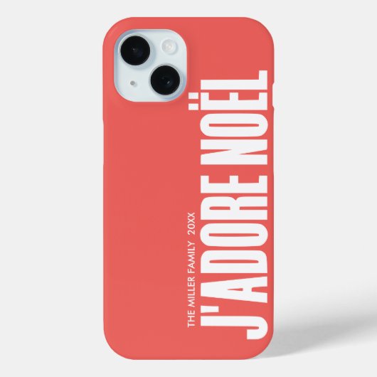 J'adore Noel タイポグラフィクリスマスカスタムネーム Case-Mate iPhoneケース (裏面)