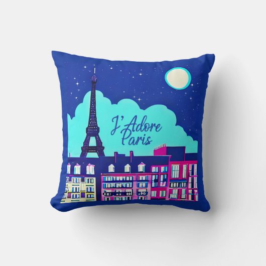 J'adore Paris -ファンタジーパリ満月の下 クッション (正面)