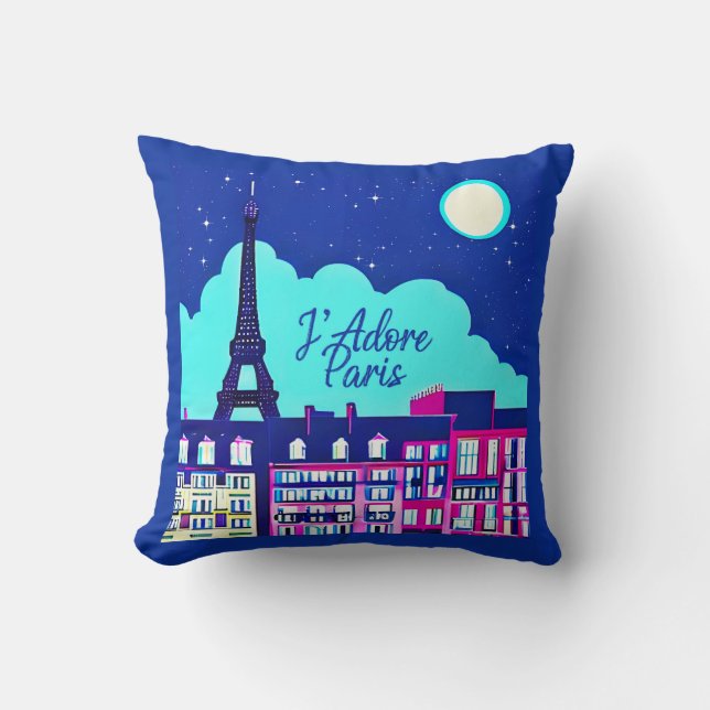 J'adore Paris -ファンタジーパリ満月の下 クッション (Front)