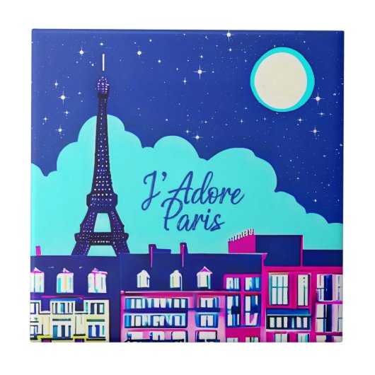 J'adore Paris -ファンタジーパリ満月の下 タイル (正面)