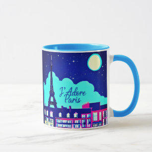 J'adore Paris -ファンタジーパリ満月の下 マグカップ